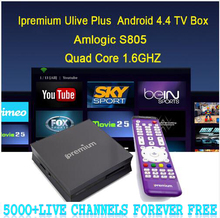 5000+ Global iptv channels lifetime Free Ipremium Amlogic S805 Android 4.4 TV Box Quad Core Kodi VOD Adult Channels Ulive Plus