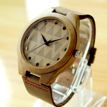 Men/Women Wristwatch Wooden Watch Quartz Movement Genuine Leather Strap with Original Gift Wooden Box