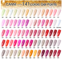 CANNI 140 Color Gel Paint Solid Pure Glitter UV Soak Off Gel Builder Gel Nail Art False Full French Tips Salon 554-572
