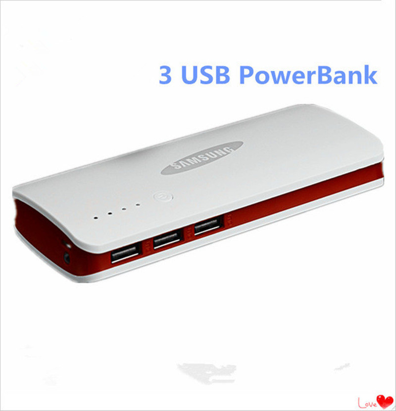 High Quality 3 USB Power bank 20000mah For SAMSUNG Portable External Charger Powerbank For  all iphone Backup Battery