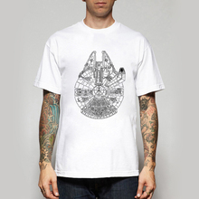 New Summer Star Wars Millennium Falcon T Shirts Men Novelty Cotton Custom Printerd T-shirts Man Casual Tshirts Clothing