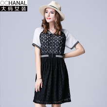 2016 Large Size Especially Women Lace Dresses Summer New Zipper Lace Dresses Tartan Clothing Dress Income Online Shop Clothing