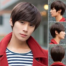 hot sales handsome korean style man hair fluffy wig! New fashion Korean men’s short Light brown male hair Cosplay wigs