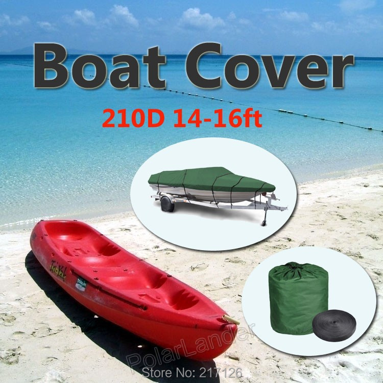 2015 Boat Cover 210D Oxford V-Hull Speedboat Cover 14-16ft High Quality Prevent UV Sunproof Waterproof Green