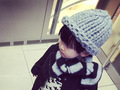 High quality winter 2015 new fashion cute baby girl boy child cute hat knit solid color