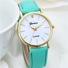 NEW Diamond Star Geneva Pu Leather Watch Geneva Golden Wristwatch Fashion Watch Reloj Para Dama