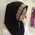Plain Viscose Muslim Hijab High Quality Jersey Cotton Hijabs Caps Two Tones diamond Head Scarf Soft