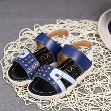 2016 summer Boys Children’s shoes new with letter A Casual sandals male kids leathers sandals for 26-30 yards
