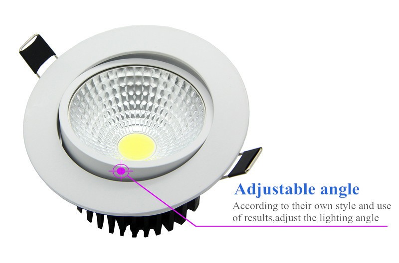 COB LED Downlights High Power White Shell AC85-265V 9W 12W 15W 18W 21W ...