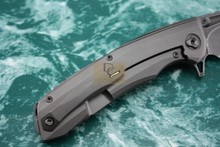 Kevin John VENOM 2 Folding Ball bearing Flipper Knife 440C blade Titanium carbon fiber handle Tactical