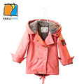 YKYY YAKUYIYI 2016 Brand New Winter Girls Coat Sweet Letter Patch Girls Trench Coat Warm Thicken