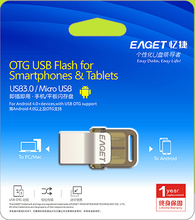 Eaget V60 Otg Usb Flash Drive 16GB Usb 3 0 Micro Usb Double Plug Smartphone Pen