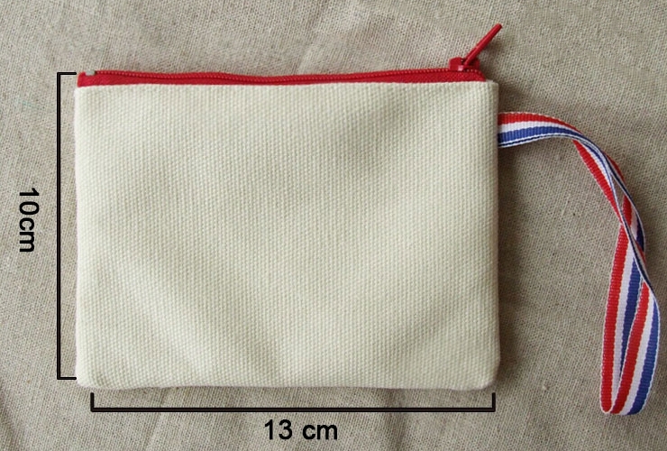 50PCS/LOT Customize Logo Eco 16OZ Canvas Coin Purses change purse canvas zipper bag Blank DIY ...