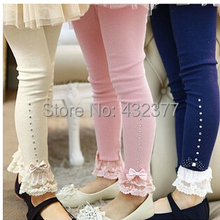 Hot selling 2015 Spring flower girl pants baby girl leggings kids cotton fashion legging children autumn