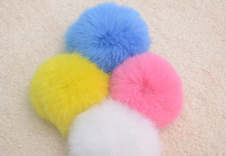 Free shipping 5pc 100% real Rabbit Fur Ball fur pompoms D9 for winter Skullies Beanies hat knited cap bag key clothesshoes (4)