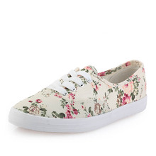 fresh new 2014 canvas shoes women casual shoes low flat cotton-made lazy single shoes flower printed platform female 517