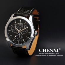 Hombres relojes de cuarzo hombres marca de lujo de cuero correa relojes gran Dial deportes exterior Army Military relojes envío gratis
