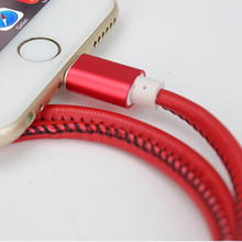Original Super Strong Leather Metal Plug 20CM 100CM Micro USB Cable for iPhone 6 6s Plus