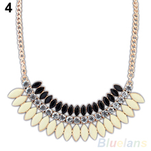 New Fashion Crystal Chain Statement Bib Necklace Choker Hot Jewelry Pendant 1DRP