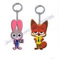 2016 Zootopia 2Pcs Lot Toy Doll Zootopia Keychain PVC Action Figure Nick Wilde Judy Hopps