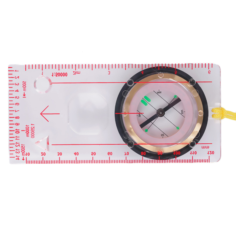 Mini Plastic Baseplate Ruler Compass Map Scale Camping Hiking Compass Tool free shipping