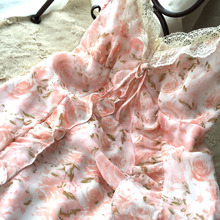 Sexy Nightdress strap rayon Nightgowns Sleepshirts V-neck lace pastoral floral beauty back hanging skirts gentle noble tracksuit