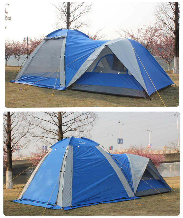 Large Camping Tent 4 person New 2014 Outdoor Equipment Family Tourism Beach Party Tent Four-season Waterproof