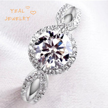 Genuine 925 Sterling Silver Jewelry Big CZ Diamond Ring Wedding Rings For Women Luxury Wholesale Bijoux Mother’s Gifts SCY076