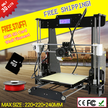 Big Discount!! Big Size High Quality Precision Reprap Prusa i3 DIY 3D Printer Kit With 1 Roll Filament 8GB SD card & LCD As Gift