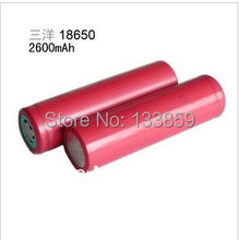 Free shopping 2PCS/lot Sanyo 18650 2600mAh Li-ion rechargeable battery
