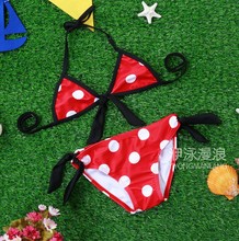 Girls Swimwear Bikini 2016 New Cute lace nylon swimsuit children two piece split swimsuit Bikini baby swimwear