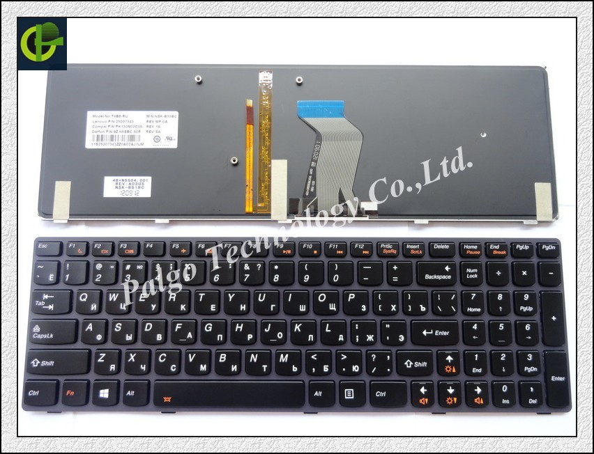 Гаджет  Original Russian Keyboard for Lenovo Ideapad Y580 Y580N Y580NT series  RU Black keyboard WITH BACKLIT None Компьютер & сеть