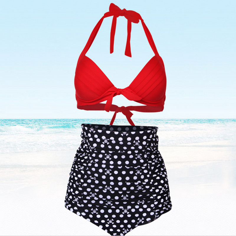 2016 Fashion Swimsuit Bikini Sexy Polka Large Cup Bar High Waist Bottom Bathing Suit Push Up Swimwear Tall Waist Woman Bikini 2016 Fashion Swimsuit Bikini Sexy Polka Large Cup Bar High Waist Bottom Bathing Suit Push Up Swimwear Tall Waist Woman Bikini