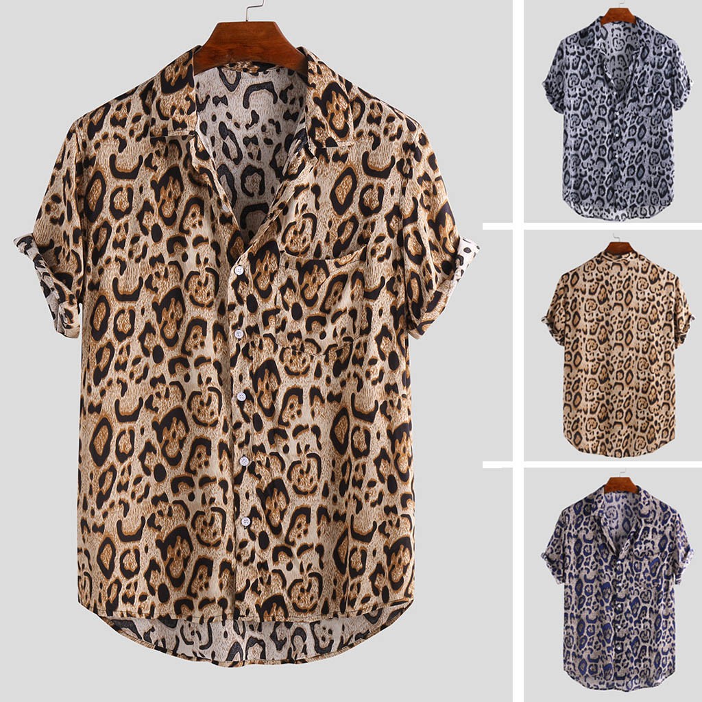 Леопардовая рубашка мужская