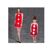 New Spring&Summer Style Family Matching Outfits Mother And Daughter Small Zou daisy embroidered patchDress Free Shipping