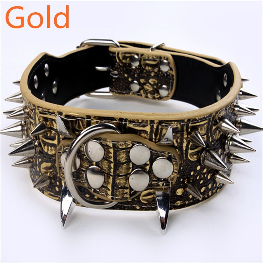 Collar de perro de pastor alemán collar cadenas para perros grandes pet collar pitbull collares de cuero en Collares, arnés y Correas de Hogar y Jardín en