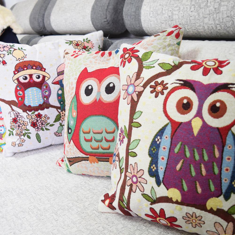 Clever owls cotton linen comfort kids bedding sets pillowcase new kids gift pillow cover Wedding