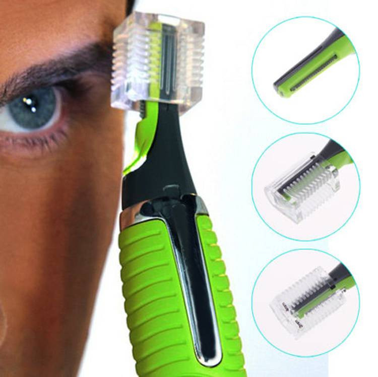 Battery-Powered-Men-Trimmer-Shaver-Hair-Removal-with-LED-Light-Green-Color-A3116-Free-Shipping