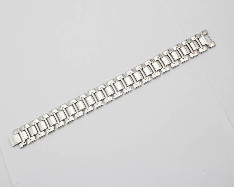 Fashion jewelry wide bracelet chain link mens bracelets 316L stainless steel metal silver france elegant design