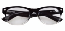 Spring Hinges 80 s Wayfarer Reading Glasses W Case Grey Lens Sun Readers R011 0 5