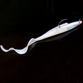 White Long Tail Lead Fish Soft 5pcs Fishing Bait Lures 8 6g 11 cm Leopard Print