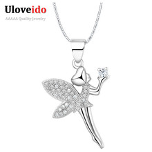 Crystal Silver Plated Jewellery Pendant Angel Pendants Christmas Items Vogue Necklace For Ladies 2016 Massive Collares Charms N1276