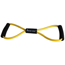 figure 8 type resistance band exercise tube yoga pull up equipment yellow for wholesale and free