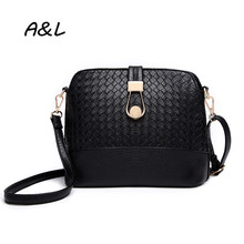 2016 Women Fashion Knitting Shoulder Messenger Bag Lady Vintage Casual Shell Crossbody Bag Female Small PU Leather Packet A0034