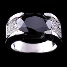luxury Jewellery champagne Topaz/Emareld/black sapphire men’s 14KT white Gold Filled Ring size9/10/11/12 1pc freeshipping