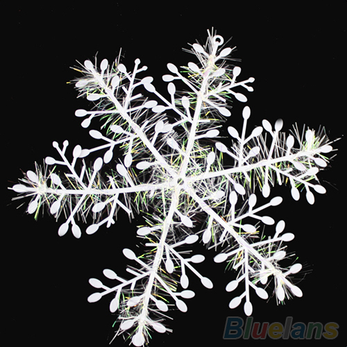 30Pcs White Snowflake Ornaments Christmas Holiday Festival Party Home Decor 2MSI