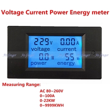 1 unids ca 80 – 260 V / 100A voltios amperios de corriente tester energía de múltiples funciones meter display V un KW KWH con transformador de corriente