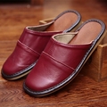 Classic Couple s Indoor Slippers Genuine Leather Solid Color Spring Slippers Anti Slip Super Soft Home