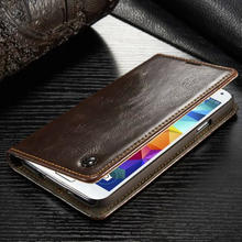 High Quality Magnetic Auto Flip Original Phone Cases For Samsung Galaxy S5 i9600 Luxury Genuine Leather