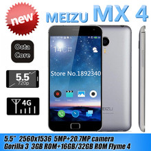 Original Meizu MX4  4G LTE Mobile Phone MTK6595 Octa Core 5.36″ IPS Screen 2GB 16GB 20MP GPS Flyme Android 4.4